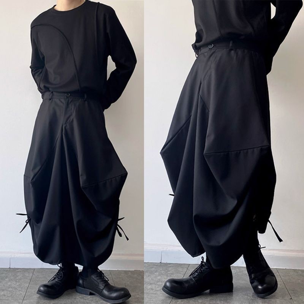 Street Fashion In Chinese - Été nouveaux hommes couleur unie jupe