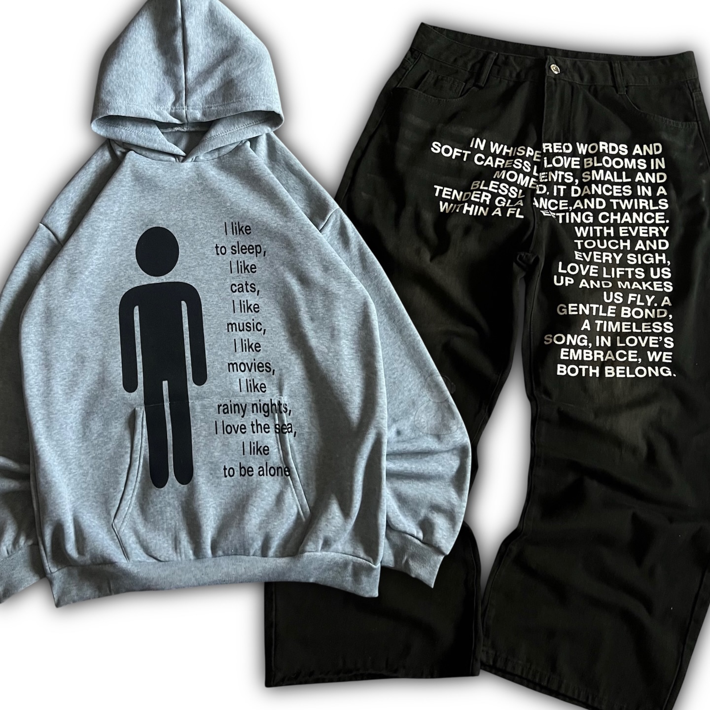Street Fashion Hip Hop - Jeans à motif lettres américain Y2K,
