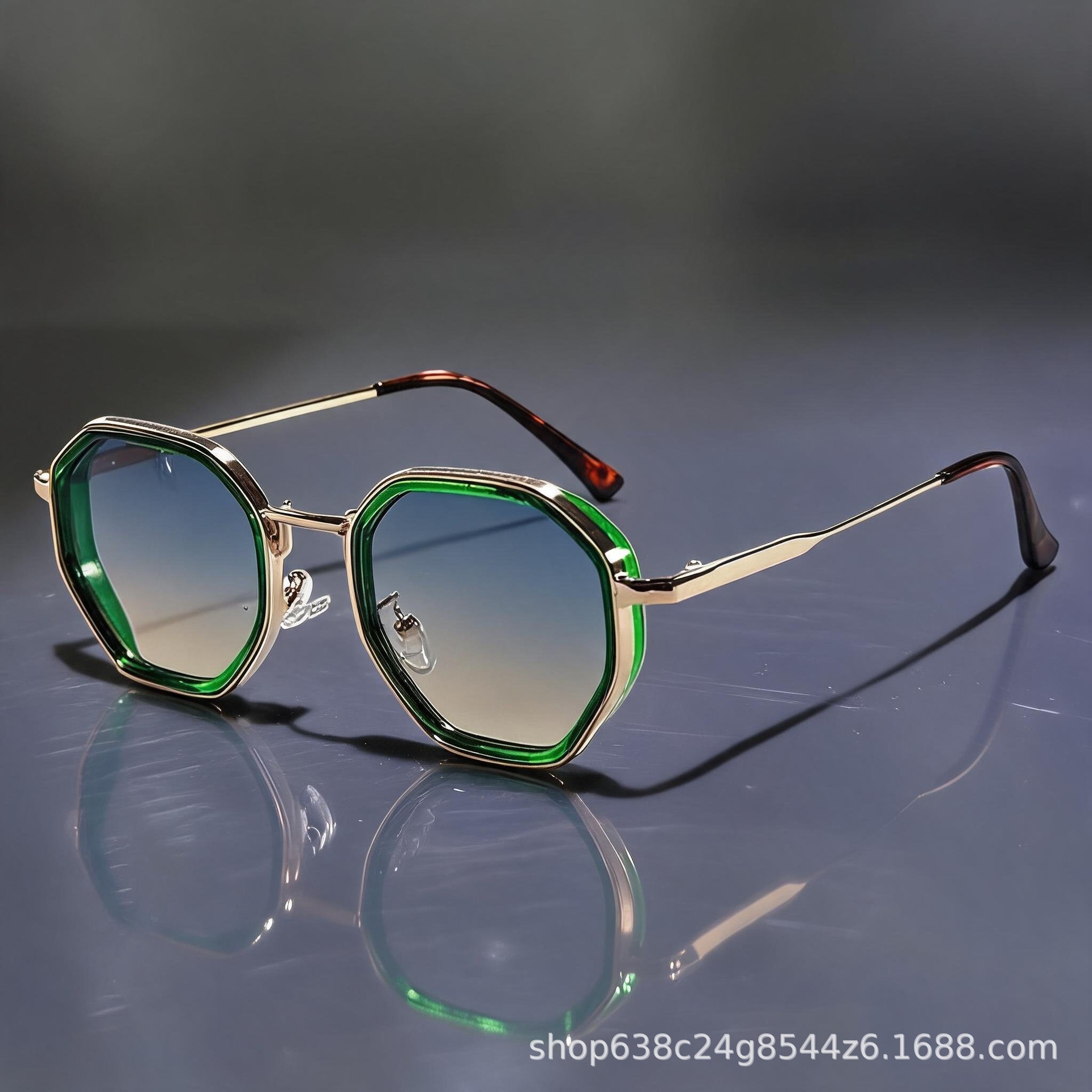 Italy Fashion Street - Lunettes de soleil rétro polygonales en