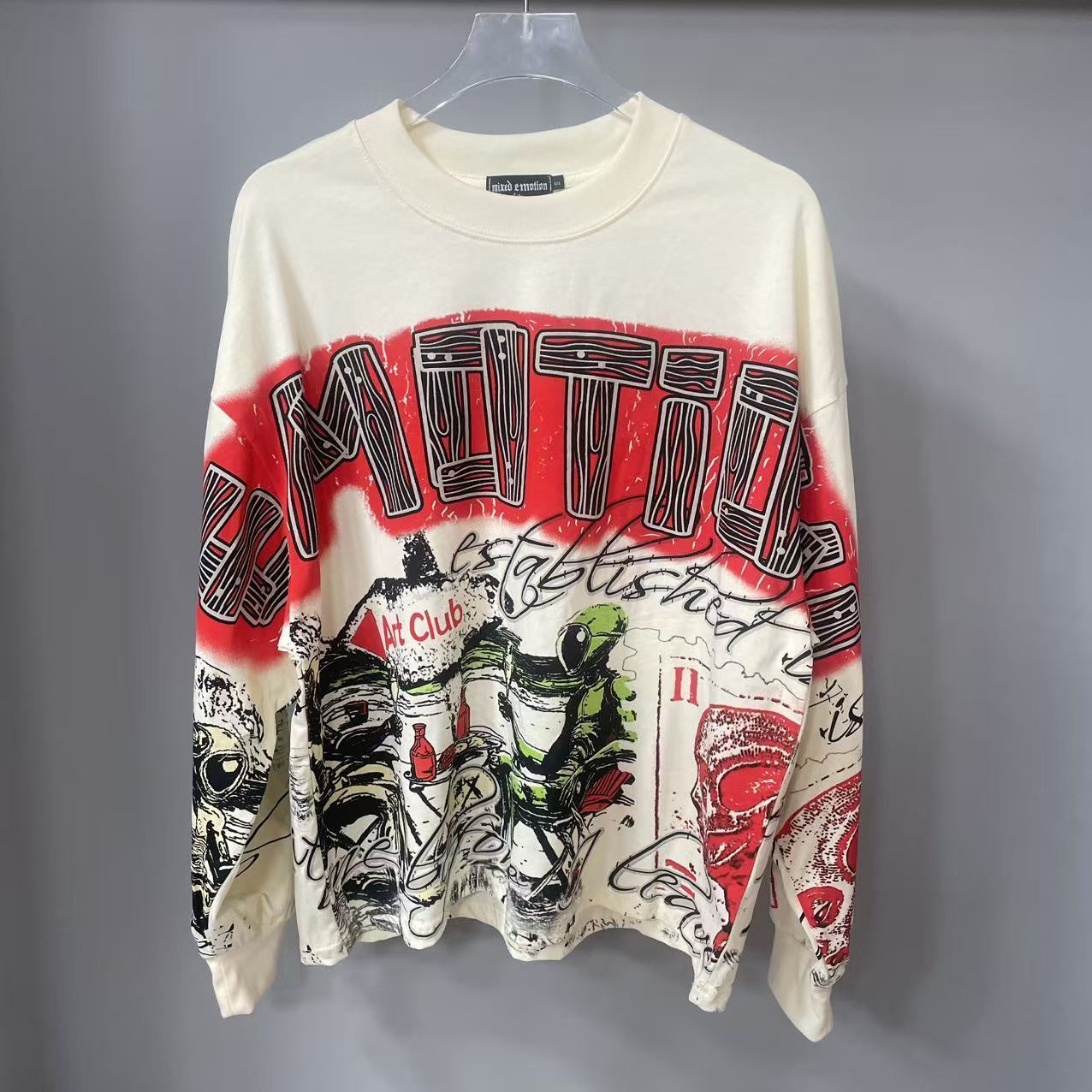 Street Fashion Hip Hop - T-shirt à manches longues MIXED-EMOTION de
