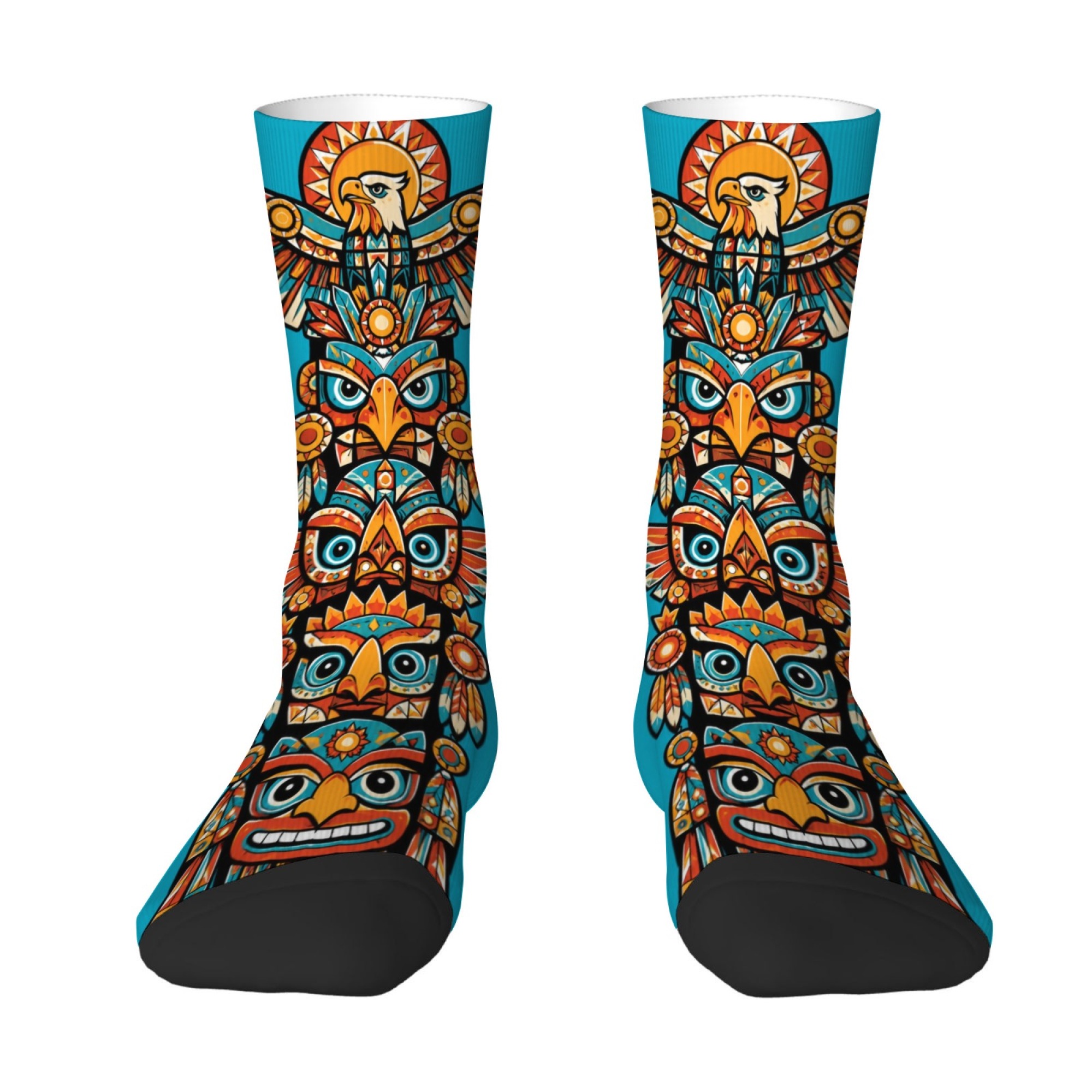 Street Fashion Style Youtube - Chaussettes pour hommes à imprimé totem
