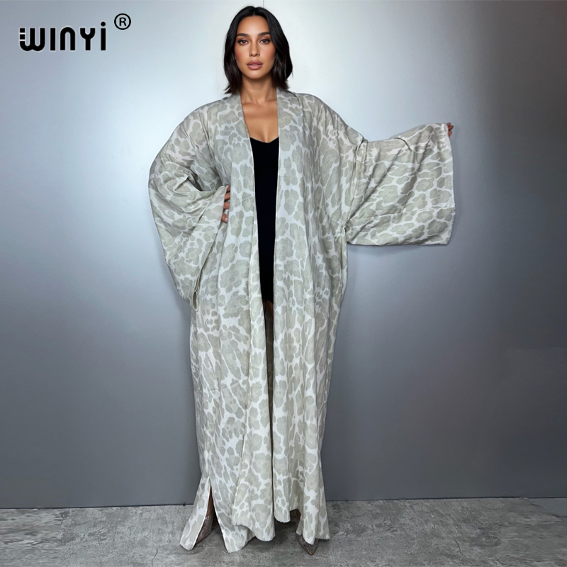 Street Fashion Kimono - WINYI hiver léopard cardigan afrique femmes