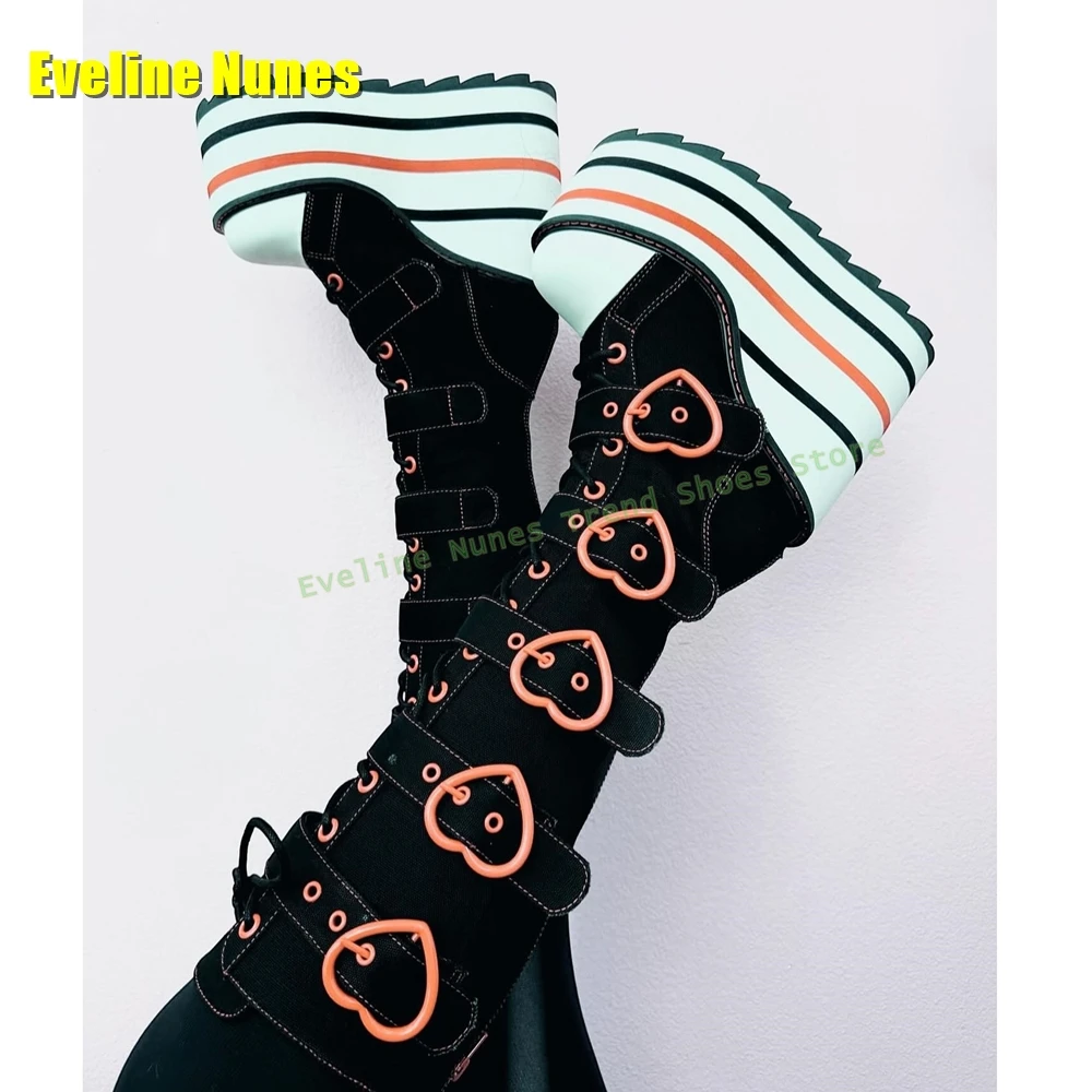 Bottes à plateforme avec boucl - Street Fashion Trend 2025 avis et prix