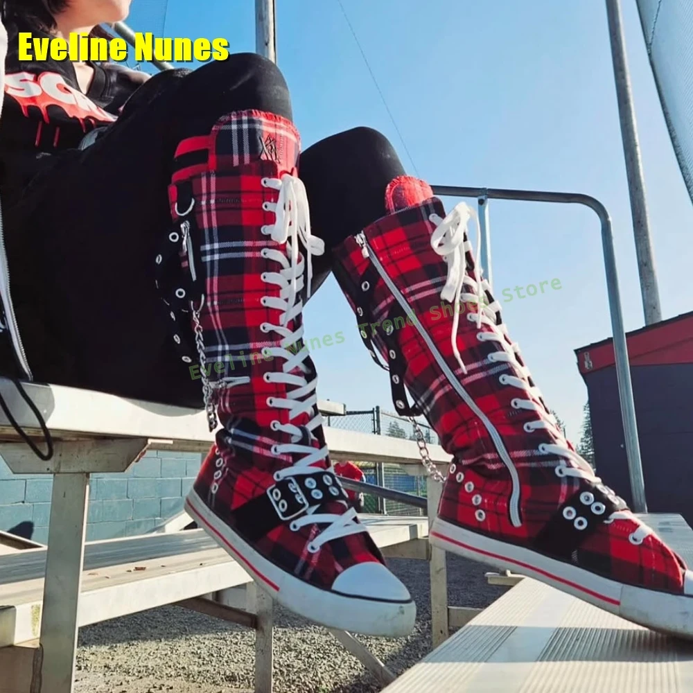 Bottes à plateforme avec boucl - Street Fashion Trend 2025 avis et prix