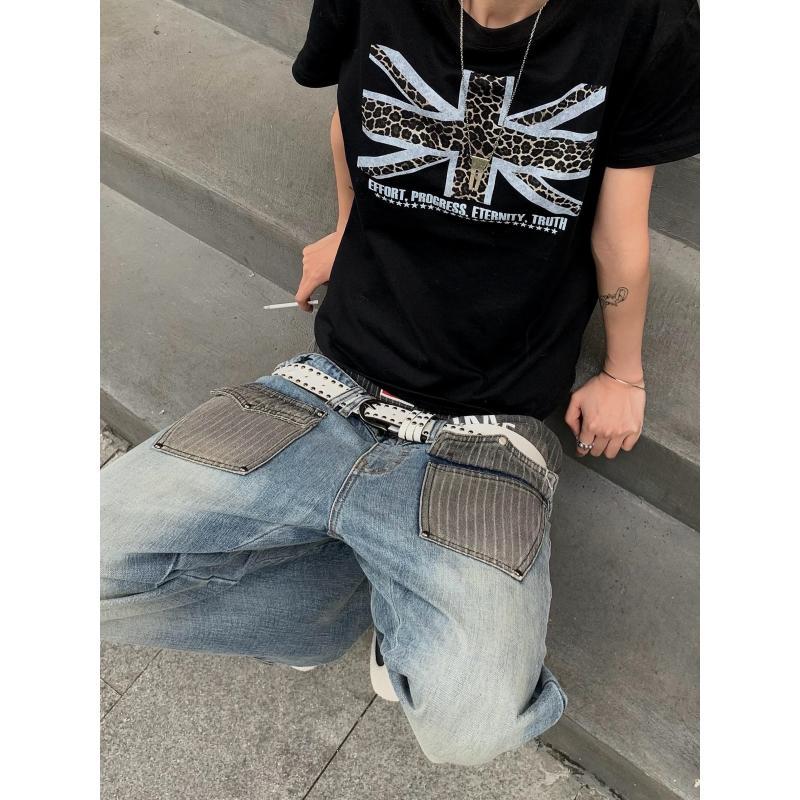 Jeans pour hommes à motif patc - Street Fashion For Boy avis et prix