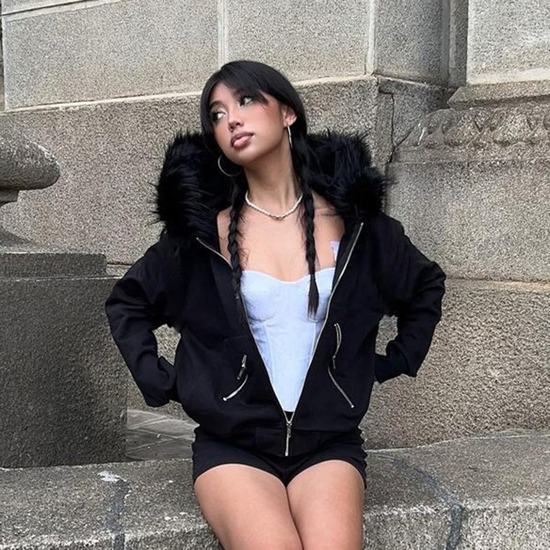 Cardigans à capuche zippés vin - Street Fashion Zip Up Hoodie avis et prix
