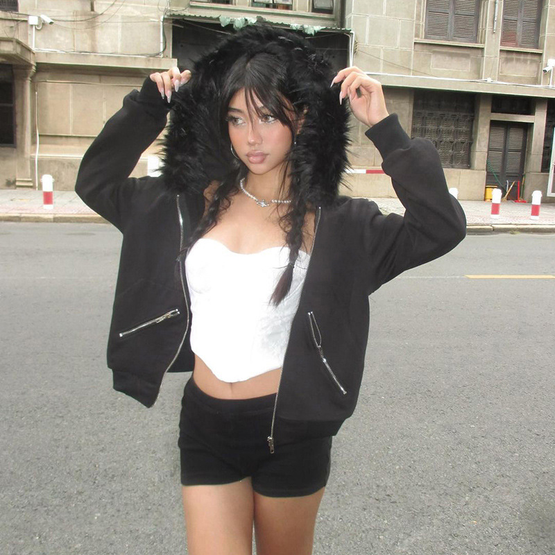 Cardigans à capuche zippés vin - Street Fashion Zip Up Hoodie avis et prix