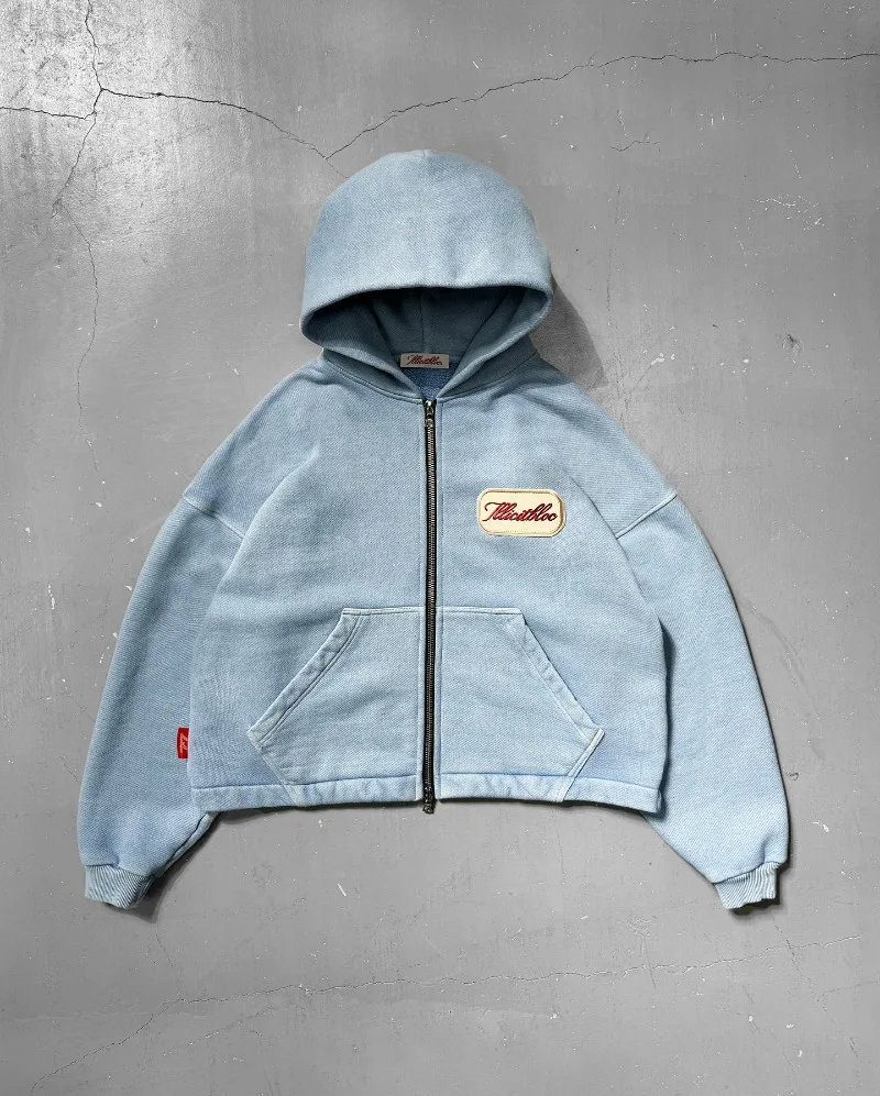 Y2K mode nouvelle lettre brode - Street Fashion Zip Up Hoodie avis et prix