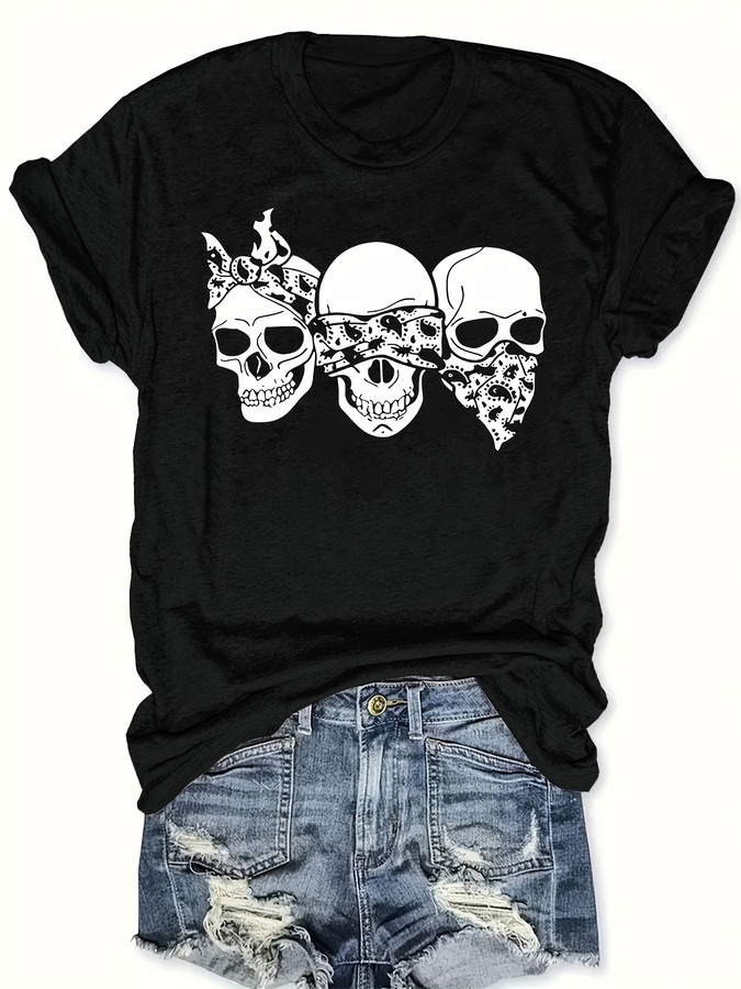 T-shirt Happy Cartoon Skull, c - Italy Fashion Street avis et prix