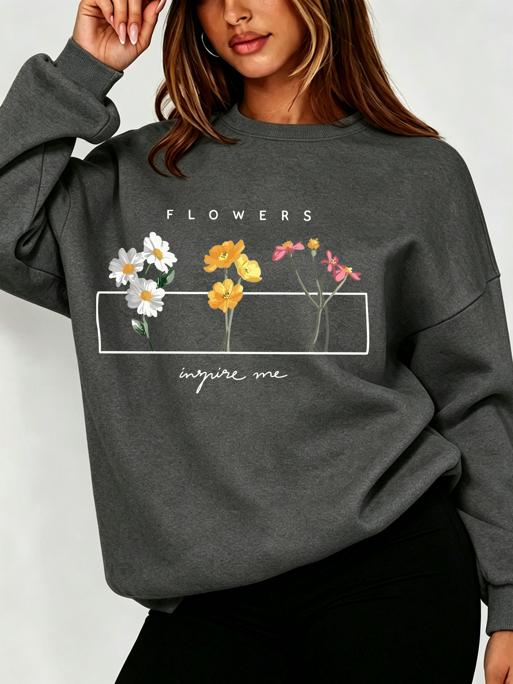 Sweat-shirt à motif floral Dai - Oversized Crewneck Fleece avis et prix